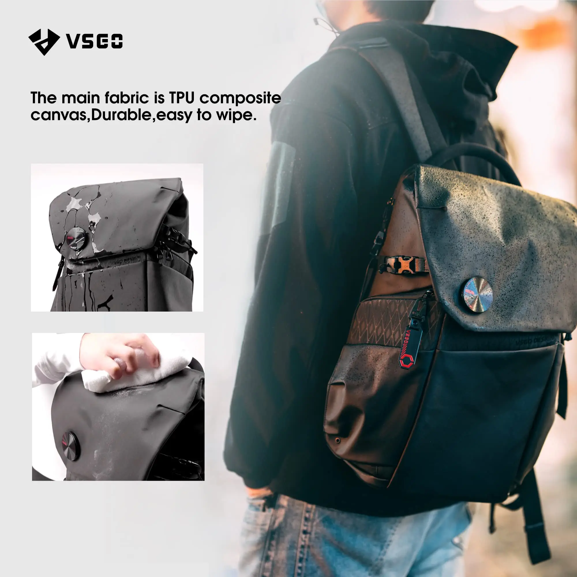 VSGO Camera and Drone Backpack Waterproof 16L Compatible for Sony Canon Nikon Camera, DJI RS3 Stabilizers Lens Tripod Accesories