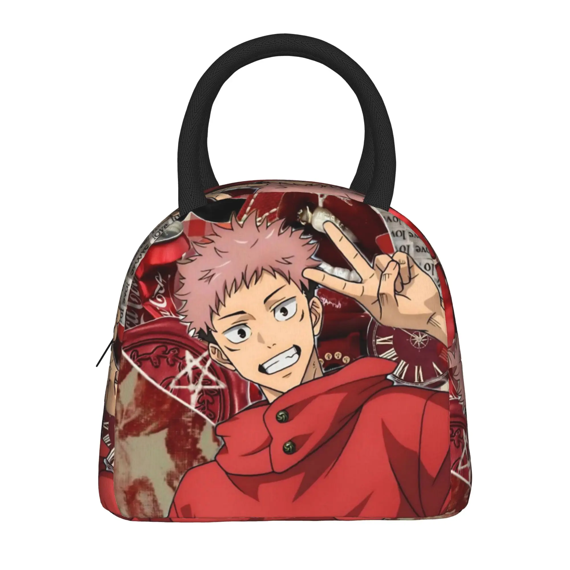 Itadori Yuji  Product Insulated Lunch Tote Bag For Outdoor  JJK Anime  Storage Food Boxes Reusable Cooler Thermal Lunch Boxes