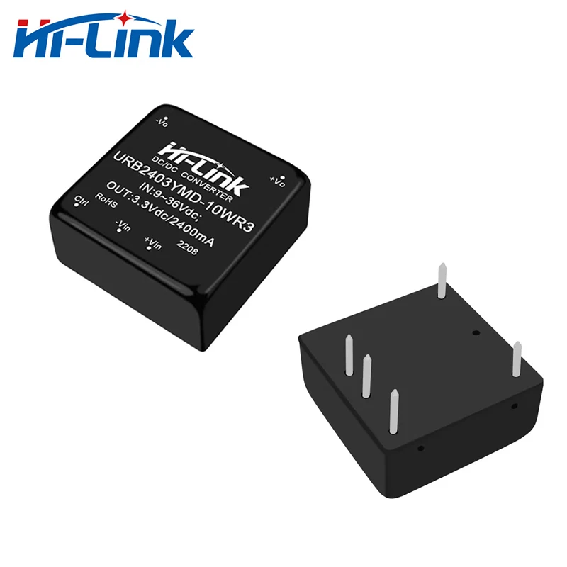 Hi-Link New URB2403YMD-10WR3 10W 24V to 3.3V 2.4A DC DC Converter Step Down Isolated Power Supply Module 91% Efficiency