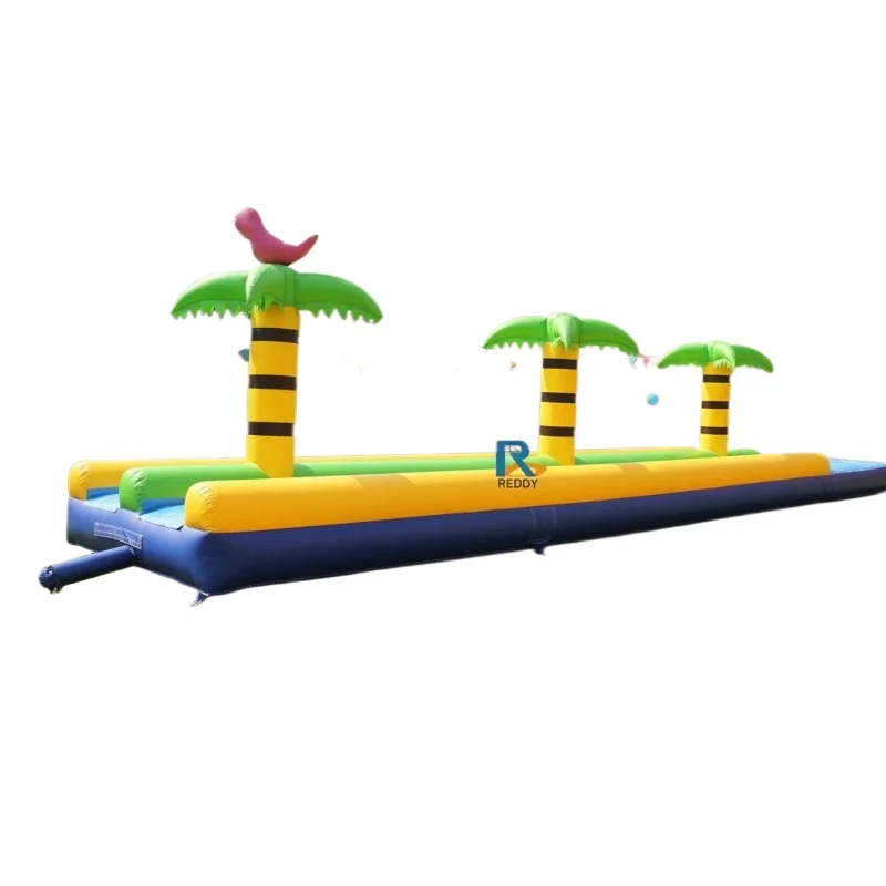 Commercial Grade Surf Outdoor Jungle Theme Inflatable Water Slide Water Slip And Slide With Swimming Pool