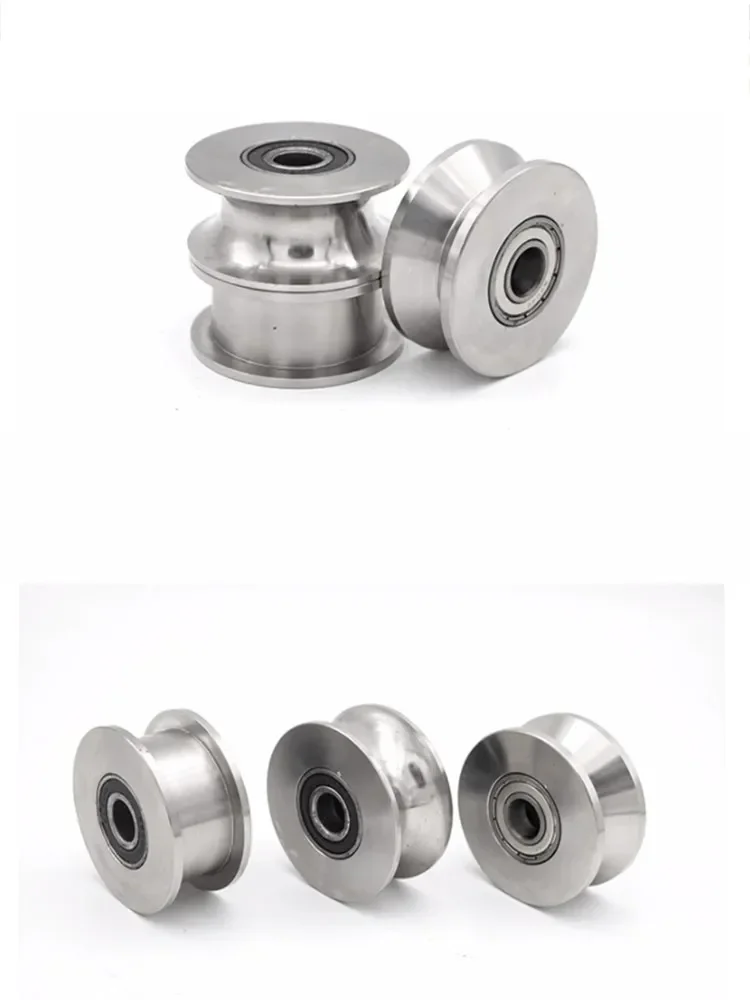 Roulement de poulie de piste en acier inoxydable, roue silencieuse, porte coulissante, Type V/U/H, câble métallique en acier rainuré, rouleau directionnel, 1 pièces