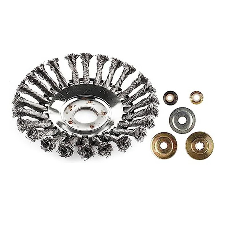 

6 Inch Rotary Weed Brush, Cutter Trimmer Head Set Kit -With Universal Adapter Set Kit For Replacement Lawn Mower Tray