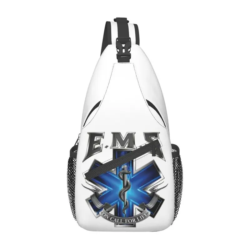 Ems Star of Life Sling Bag for Men, paramédico médico, peito de ombro, mochila crossbody, ciclismo, camping, mochila, moda emt