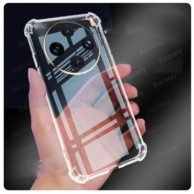 For VIVO X100 Pro V2324A X100 V2309A V2308 X100S Pro V2324HA Clear Transparent Soft TPU Silicone Case Back Cover