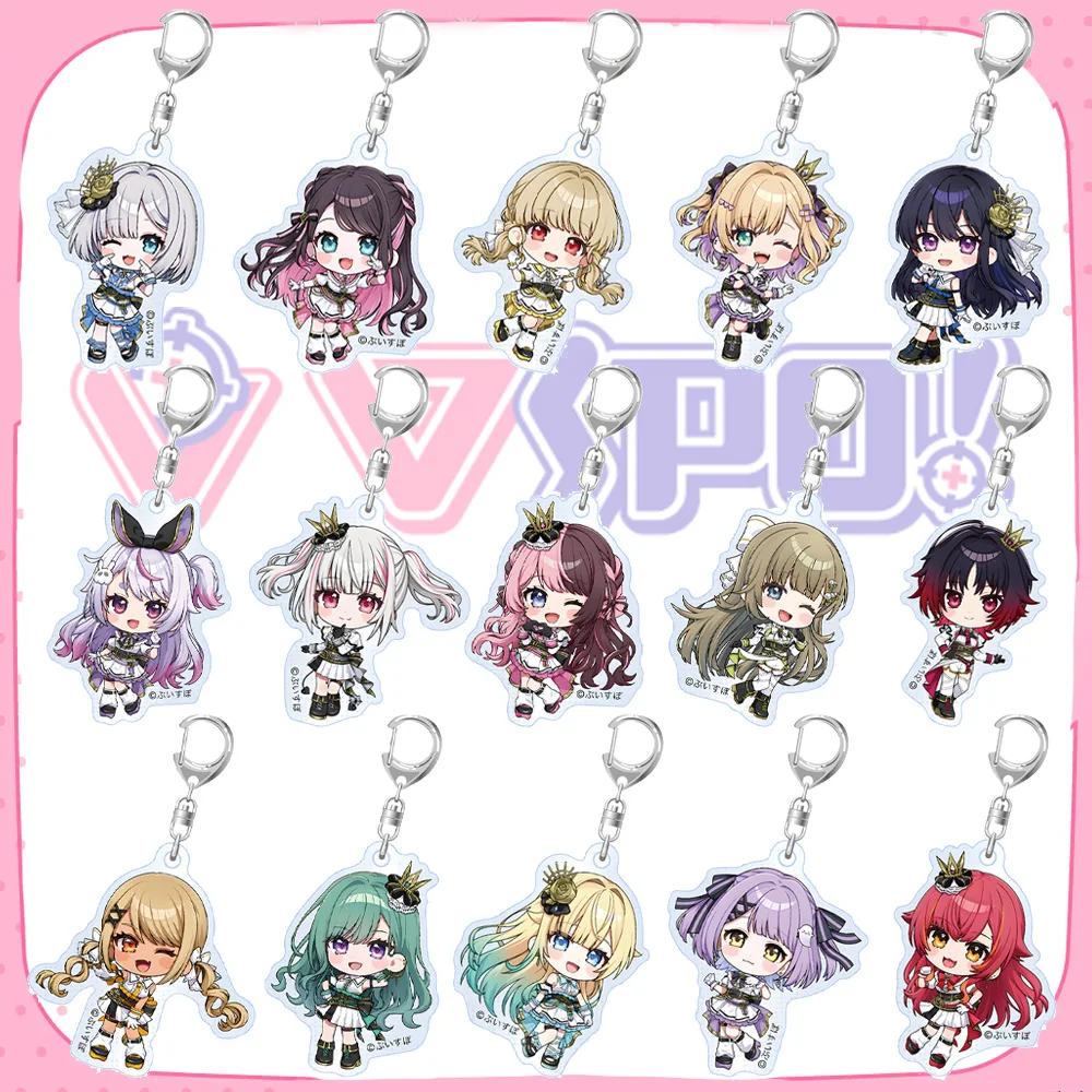 Nuevo VSPO VTuber ASUMI SENA TACHIBANA HINANO HANABUSA LISA KISARAGI REN KAMINARI QPI YAKUMO BENI Chibi colgante de llavero acrílico