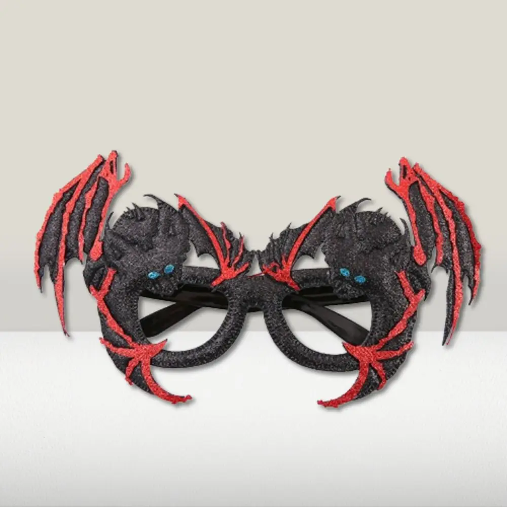 

Cute Bat Shape Halloween Glasses Plastic Ghost Bats Funny Glasses Black&Red Cartoon Cosplay Eye Glasses Kids/Adult