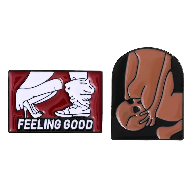 

Feeling Good Brooch Enamel Pin Badge Backpack Hat Custom Women Kids Punk Metal Lapel Clothes Jewelry Gift Accessories Wholesale