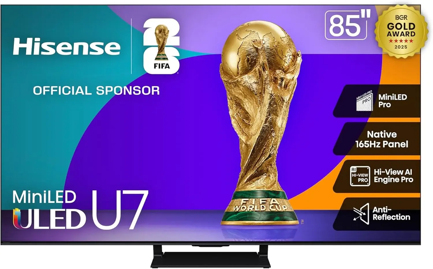 

(85U75QG, 2025 Model) - QLED, Native 165Hz, VRR 288, Up to 3000 Nits, HDR10+, Dolby Vision IQ · Atmos, IMAX Enhanced, 2.1.2 Ch