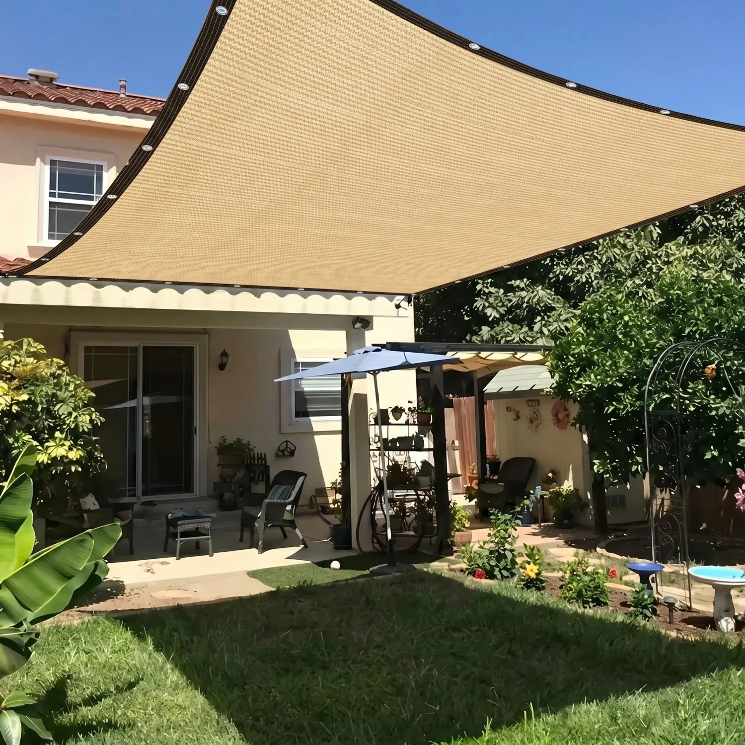 Outdoor Shade Net Sun Block UV Protection Garden Patio Shade Cloth Greenhouse Cover Plant Cooling Sunscreen Tear Resistant