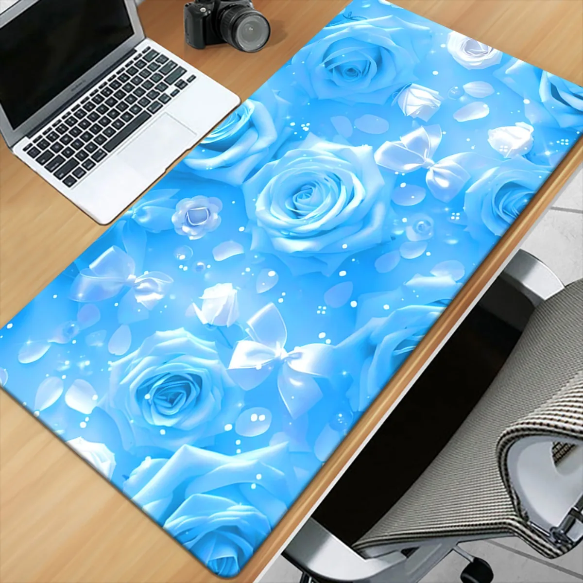 Brand Iron Art Rose Bloom HD Printed Desk Pad XXL Multi Functional Gaming Mouse Mat Keyboard Office Computer PC Gamer Mat