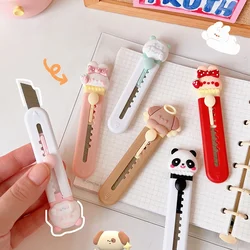 Kawaii Cartoon Animals Utility Knife Mini Portable Box Opener Pocket Paper Cutters Cute Envelope Opener School Office Supplies