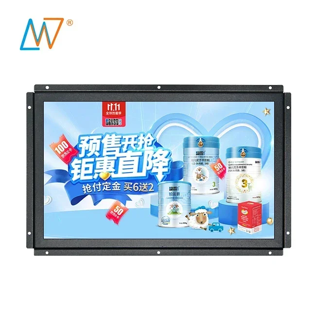 High Brightness 17 18 19 Inch 1080P Open Frame TFT Color LCD With 12V Dc Input