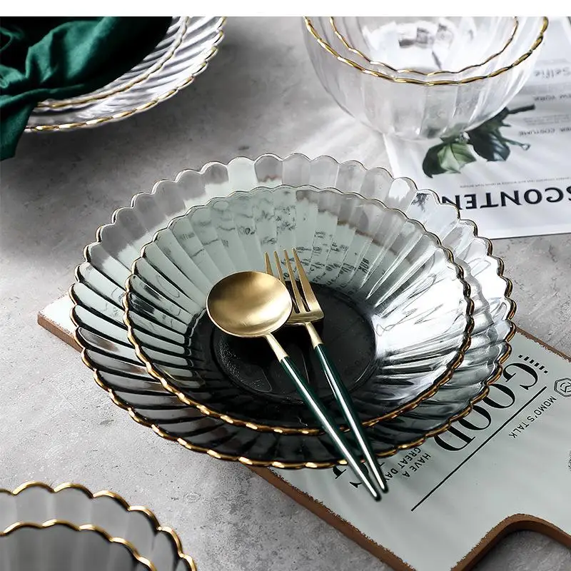 

Стеклянная фруктовница Phnom Penh для гостиной, современная тарелка для закусок, конфет и сухофруктов