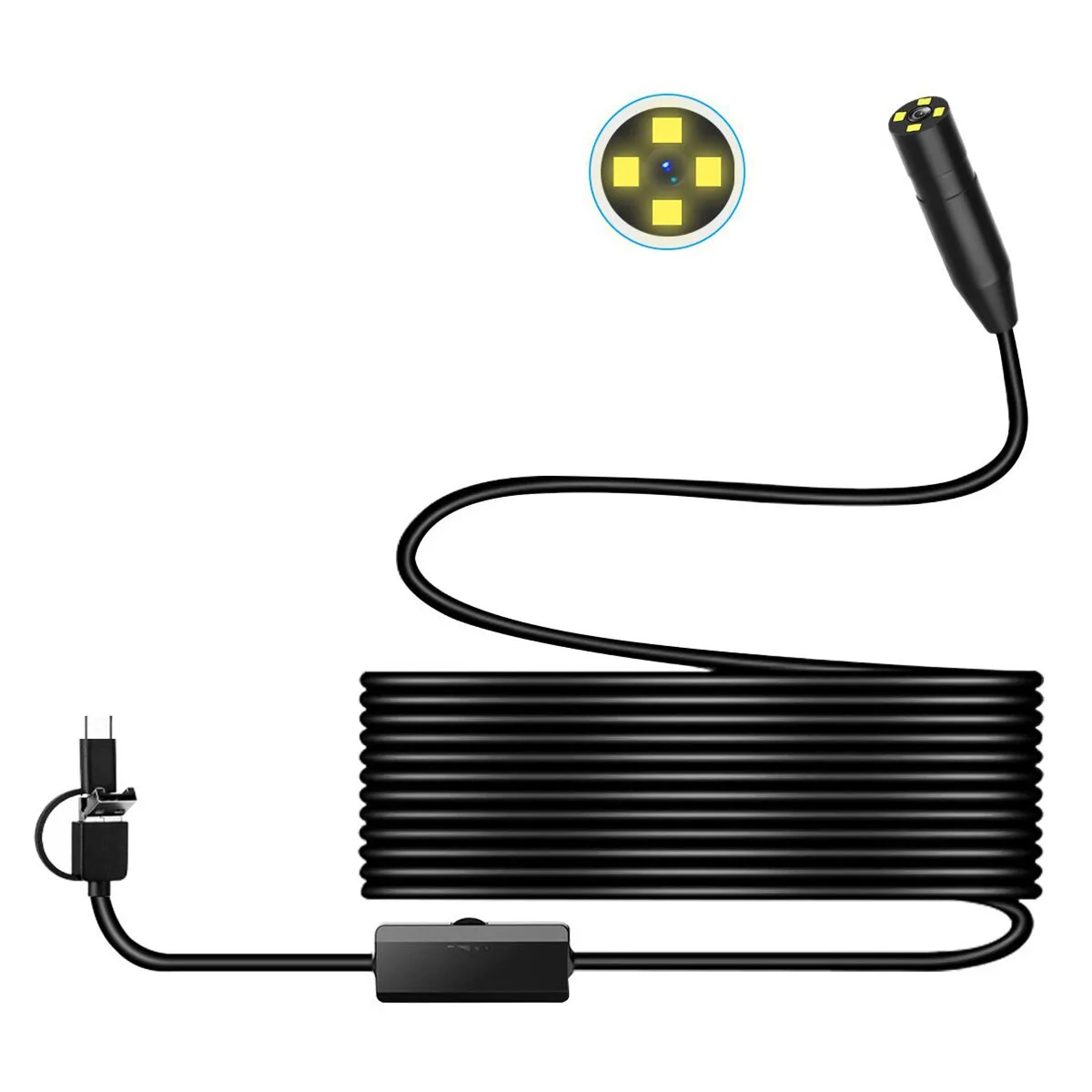 5mp 1944p 11mm focal automático 3in1 usb para android otg endoscópio cmos borescope inspeção otoscópio câmera microscópio digital