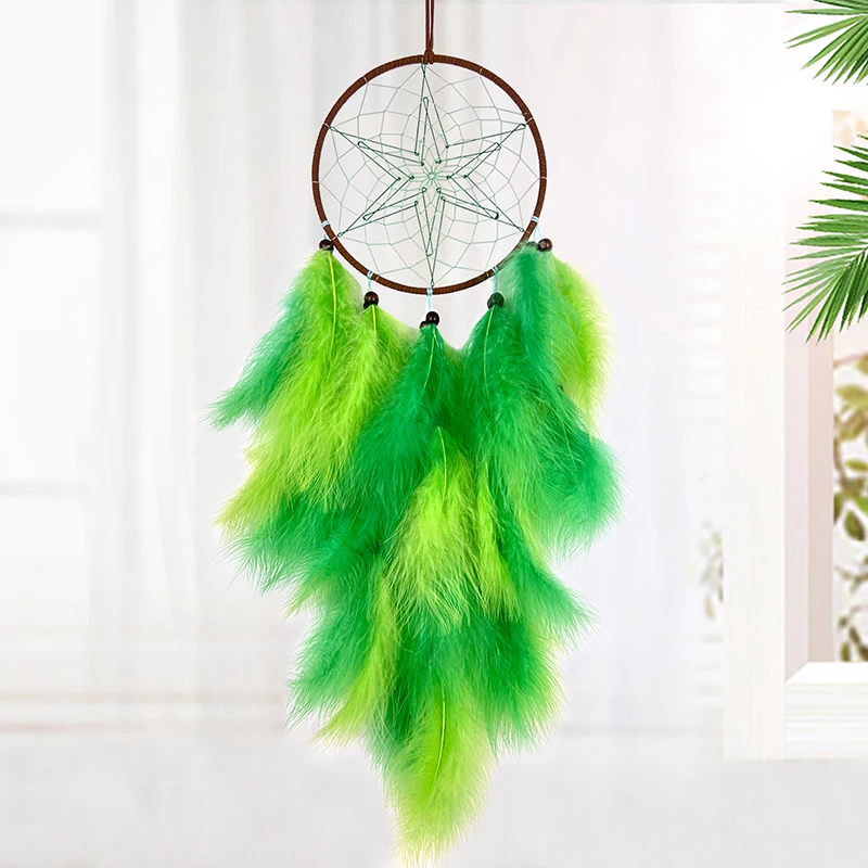 Dream Catcher Handmade Colorful Feather Wind Chimes Living Room Bedroom Hanging Ornaments Wall Pendant Festival Gifts Home Decor