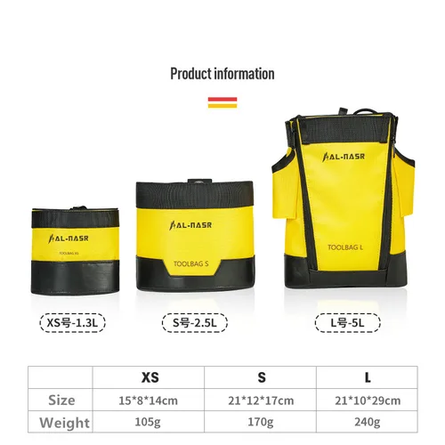 Imagen 2 del producto Bolsa de herramientas para escalada al aire libre: diseño duradero en forma de H con compartimentos internos