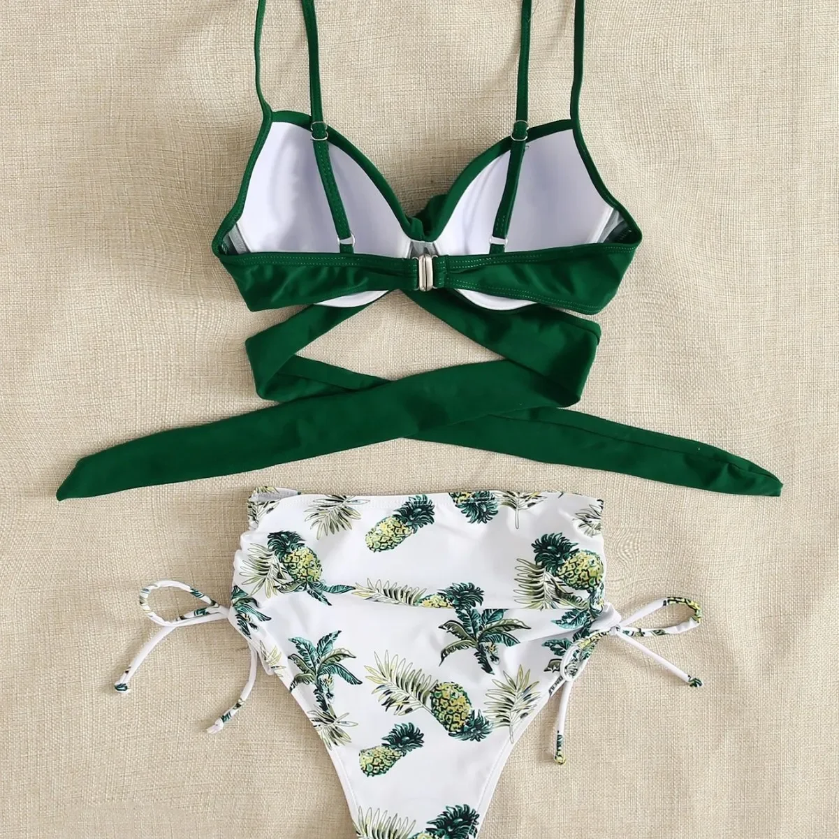 Maillot de bain deux pièces dos nu, Bikini croisé, Style frais, élégant, Design Simple, pour femme, de chine continentale, nouvelle collection 2025