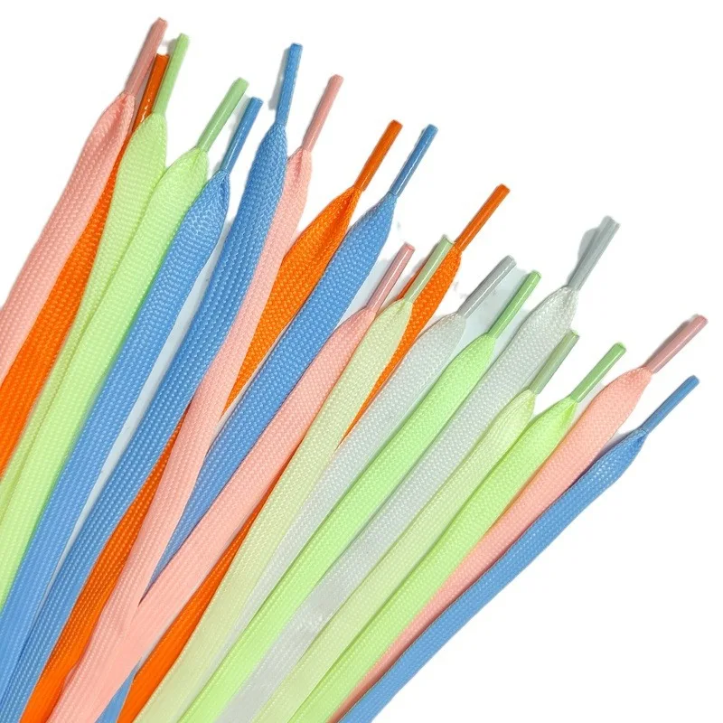 1Pair/3Pair NEW Solid-Color Premium Shoelace 0.7cm Wide Luminous Shoelaces Outdoor Running Sports Shoelace
