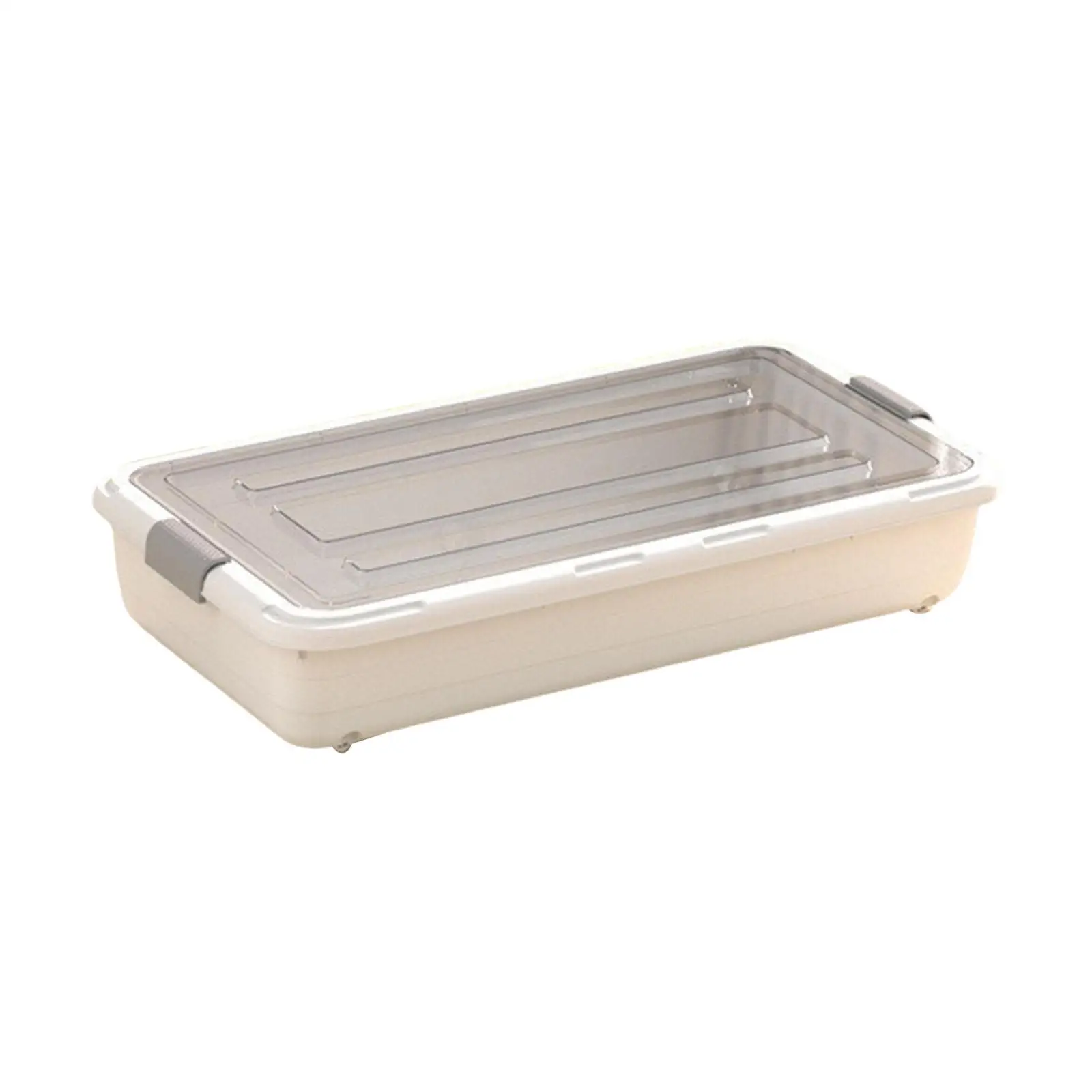Rolling Under Bed Storage Organization Large Capacity Multipurpose Heavy Duty with Latch Lid with 4 Wheels for Clothing Shoes