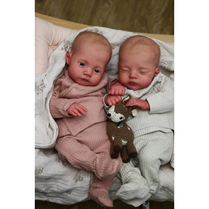 Bebe Irys en Lily herboren babypop tweeling handgemaakte 3D huid meerdere lagen schilderij collectible levensechte kunstpop