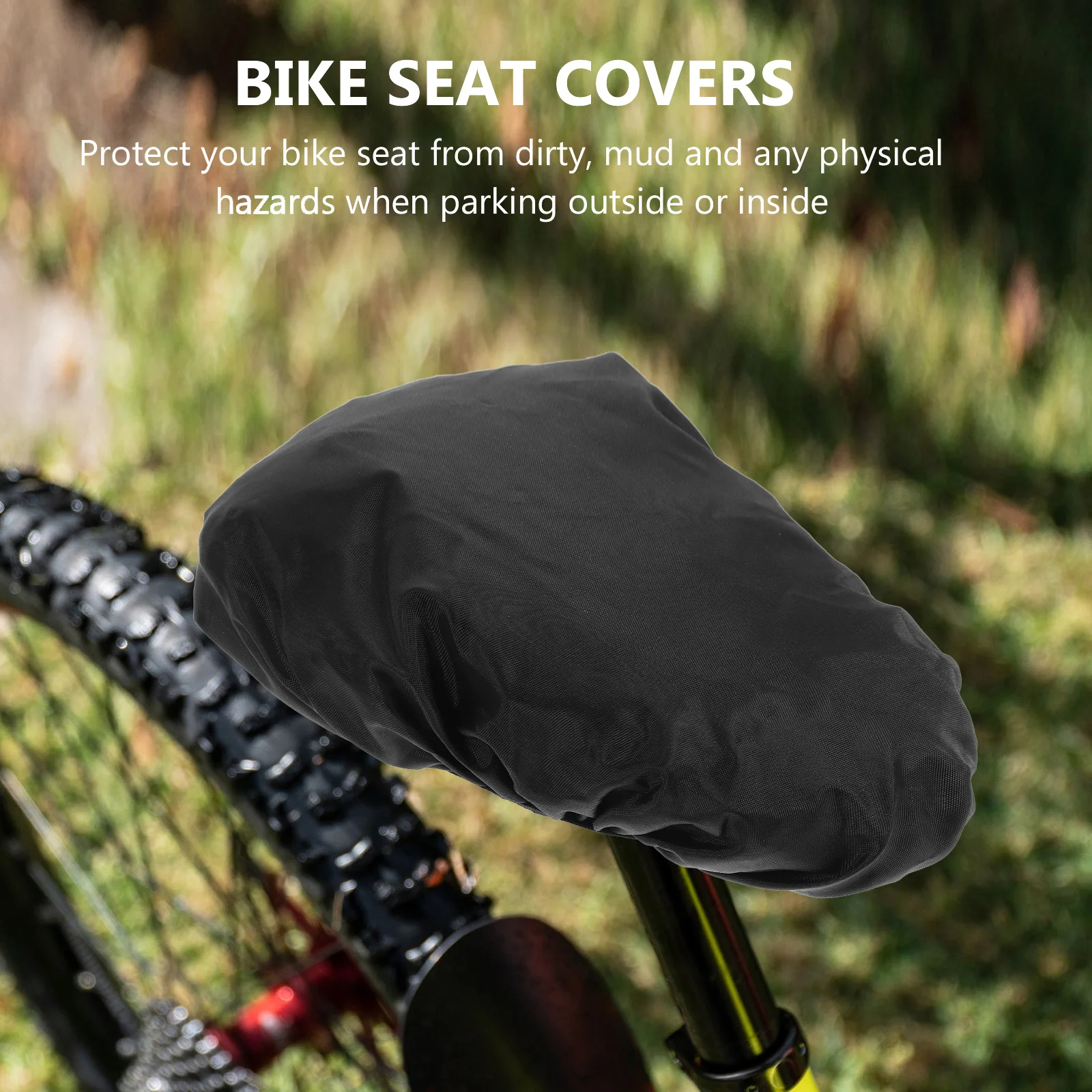 

2Pcs Waterproof Bike Seat Cover Elastic Rain Dust Resistant Durable Washable Reusable Waterproof Bike Seat Cover