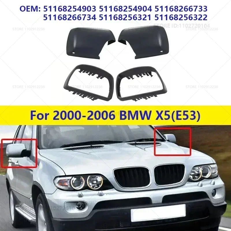 For 2000-2006 BMW X5(E53) Wing Door Mirror Cover Casing 51168254903 51168254904 51168266733 51168266734 51168256321 51168256322