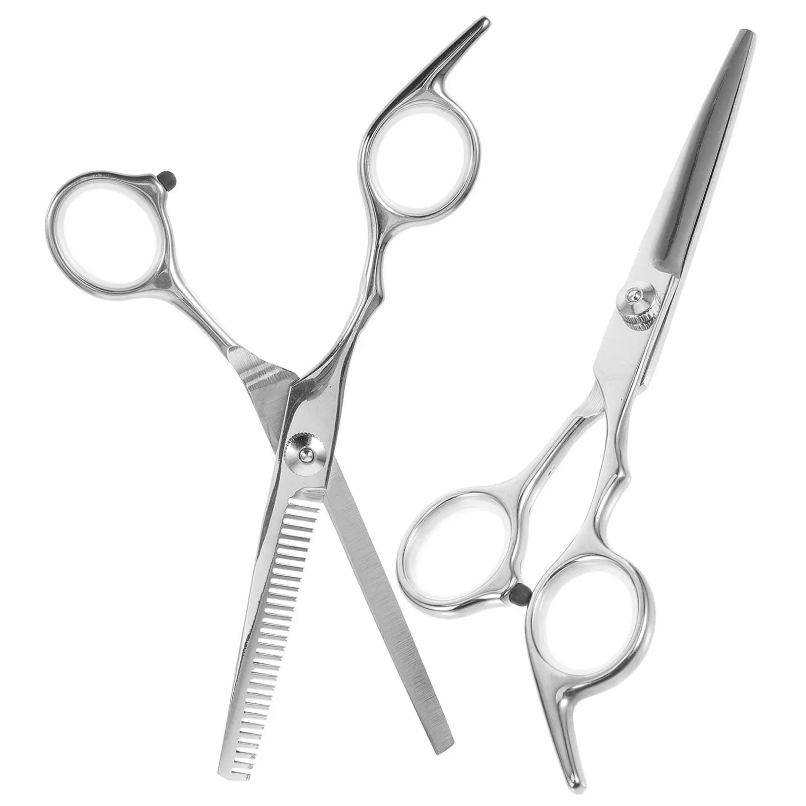 

2Pcs Hair Shears Haircut Scissors Stainless Steel Thinning Trimming Tools Professional Hairdresser Accessories