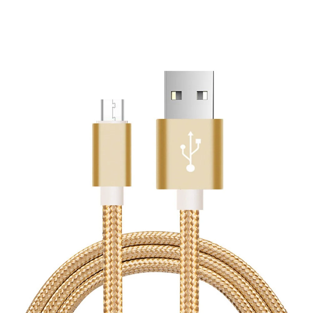 

Nylon Braided Micro USB Data Sync Charging Cable Gold Fast Charge Compatible for Android Tablets Galaxy S7