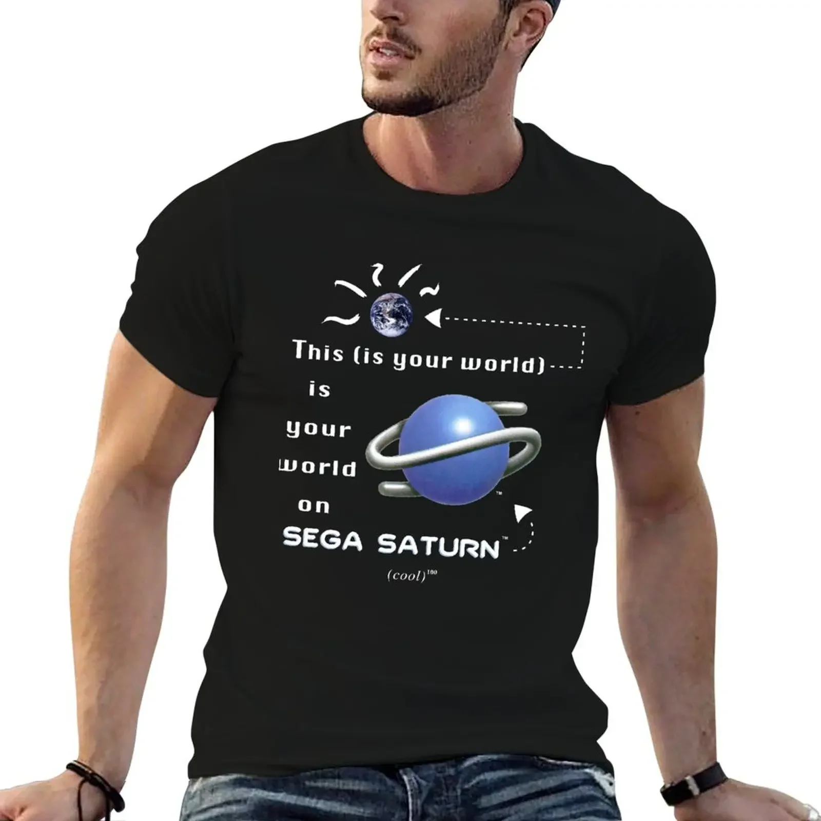 

Sega Saturn World Promo Vintage 90's T-Shirt designer shirts anime figures for a boy boys whites slim fit t shirts for men