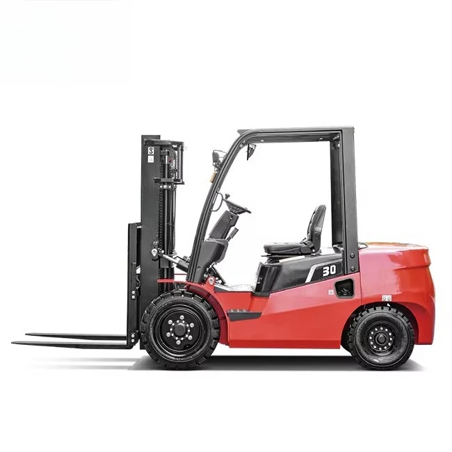 All Terrain 3 Ton Forklift Truck Robust Frame Manual Hydraulic Stacker Seat Operator Battery Power for Construction