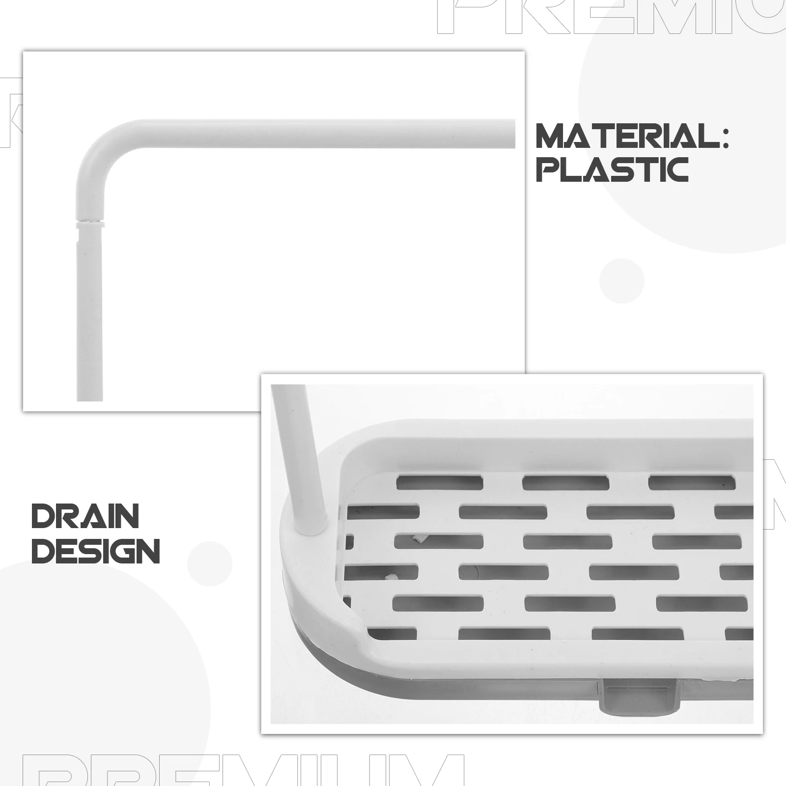 Dishcloth Drying Rack Plastic Countertop Organizer For Towel Soap Sponge Storage With Drain Spout Grey Kitchen Gadget