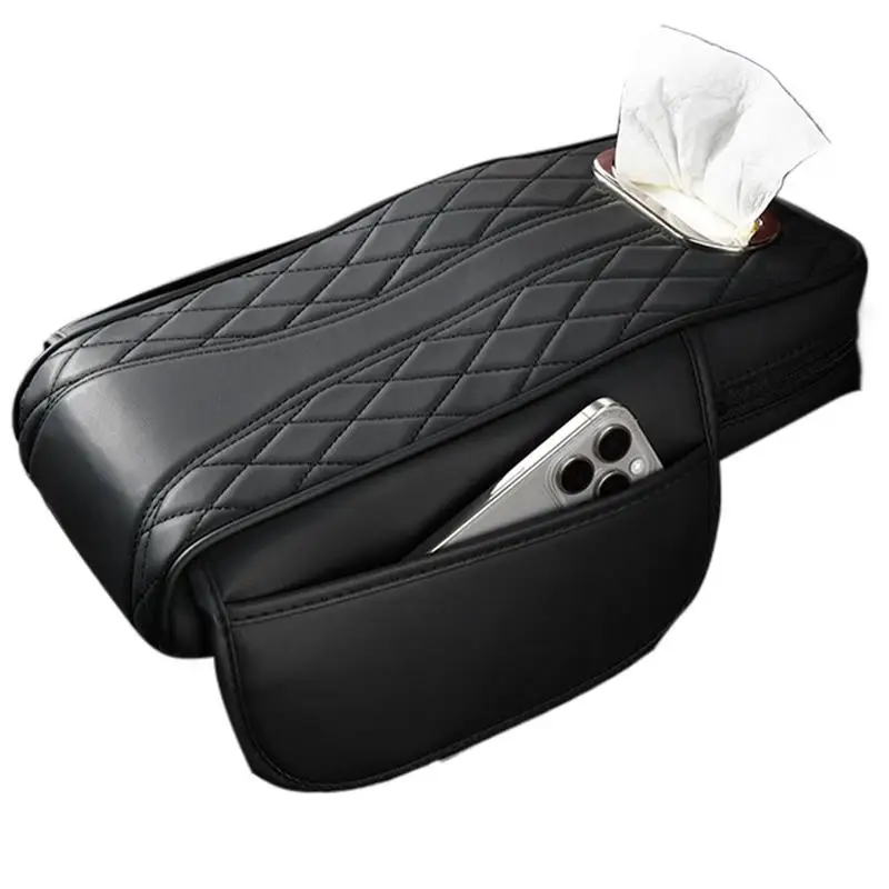 Arm Rest Cover for Car Waterproof Car Armrest Tissue Box Holder Car Armrest Pad Multi-functional Center Cover Car Arm Rest