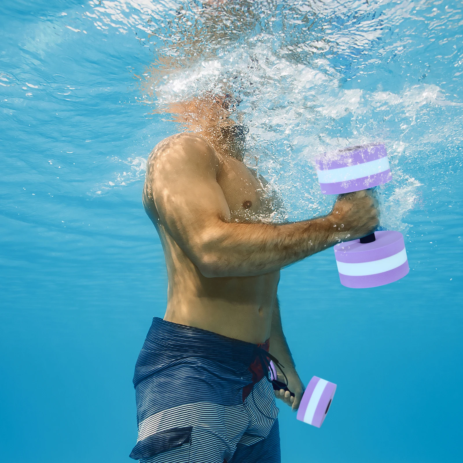 Mancuernas de agua, espuma EVA, piscina flotante, ejercicio, Fitness, barra acuática, baja resistencia al absorción, flexibilidad, fuerza de la espalda