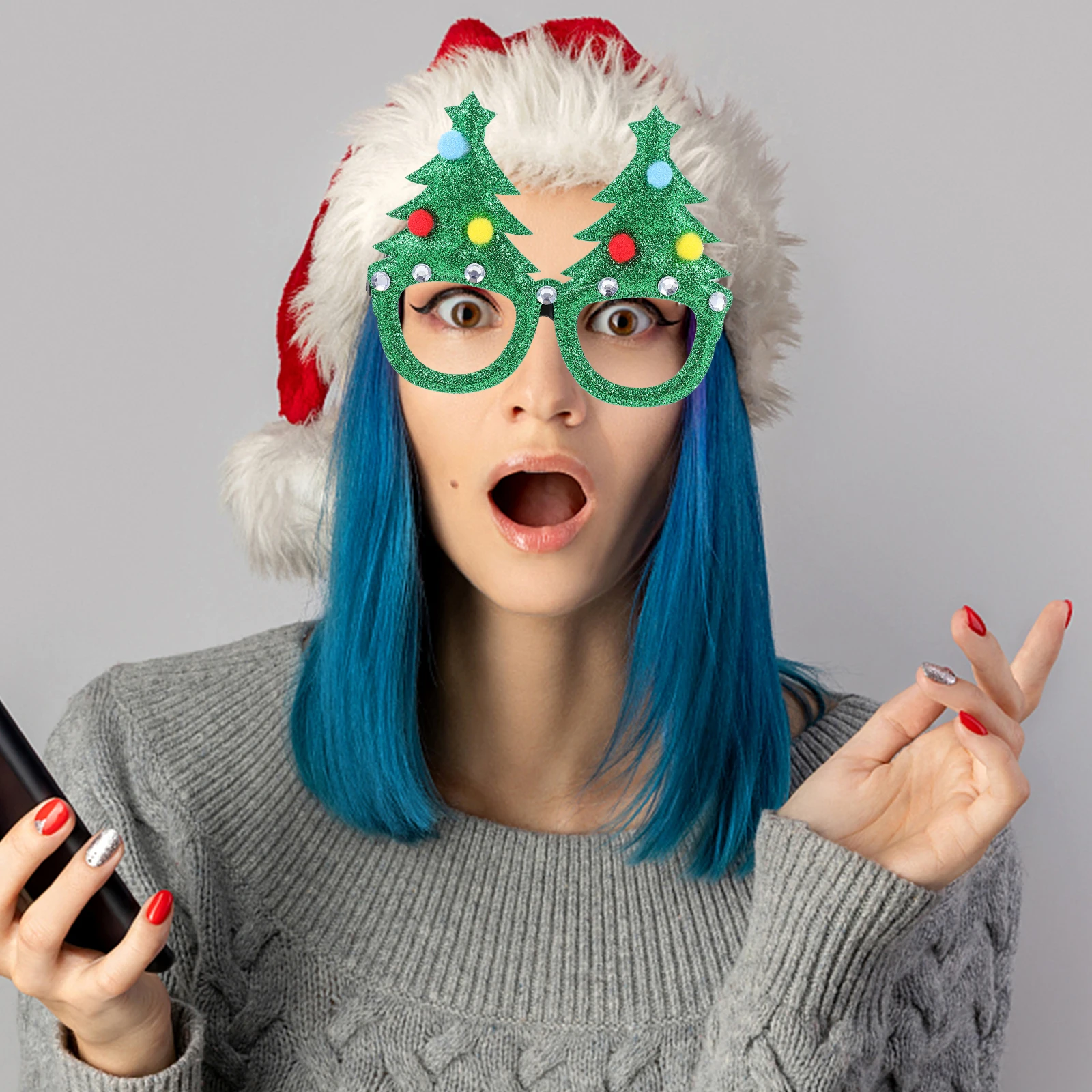 

Christmas Glasses Headb Set Decorative Eyeglasses Frames Party Props Xmas Accessories Lightweight Comfortable Gifts