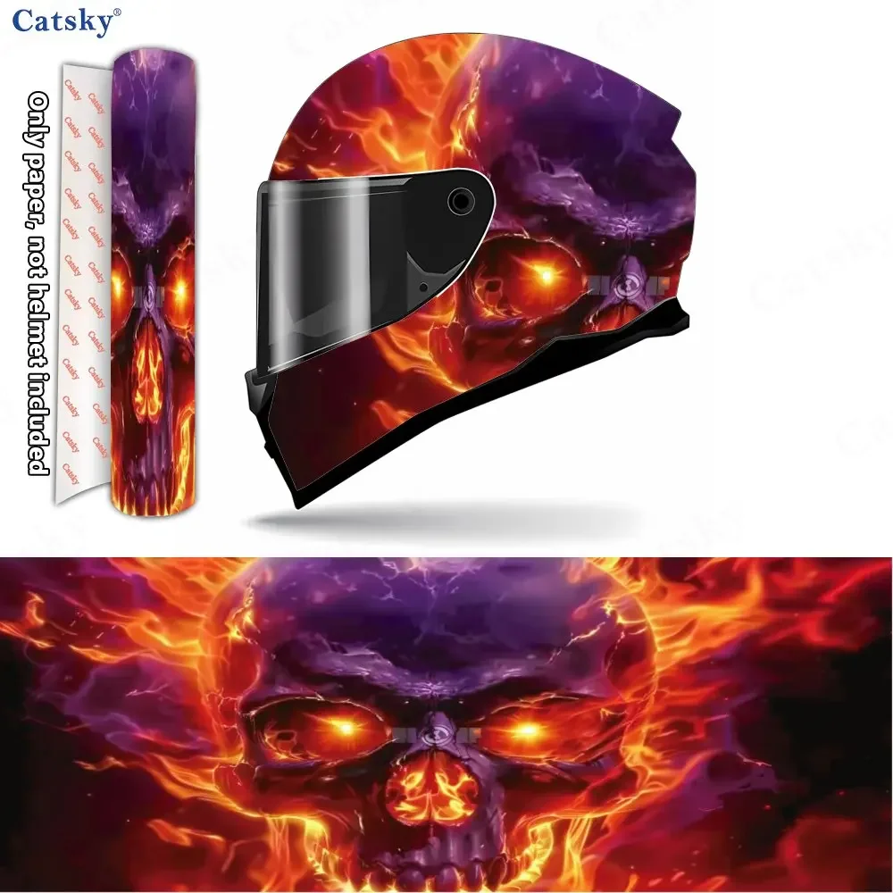 Purple Skull PVC material self adhesive waterproof motorcycle helmet sticker, paste firmly and do not fall, waterproof and weath