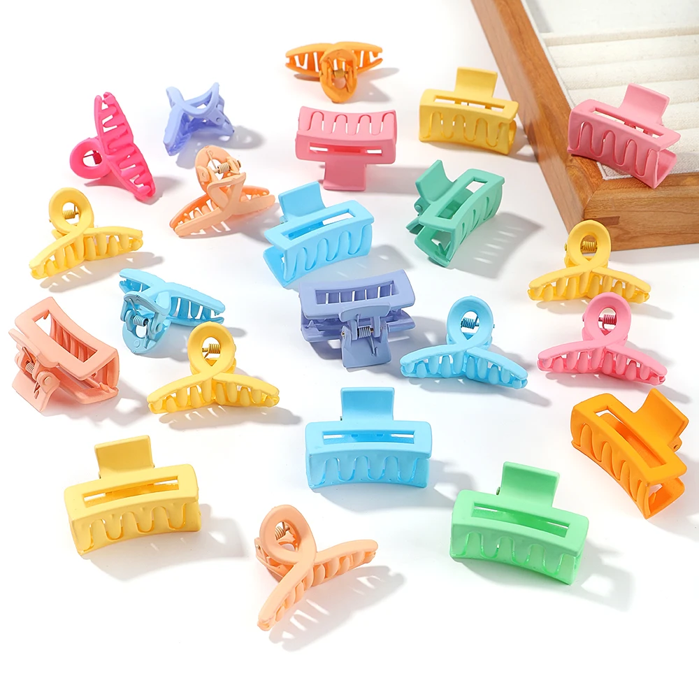 2/5PCS/lot Korean Candy Color Scrub Mini Crab Clip Women Girls Small Hair Claws Kids Sweet Hairpins Hair Clips Hair Accessories