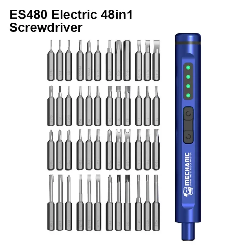 ES480 Electric precision screwdriver set 48 IN 1magnetic adsorption Suitable for mobile phone and computer repairtools MECHANIC