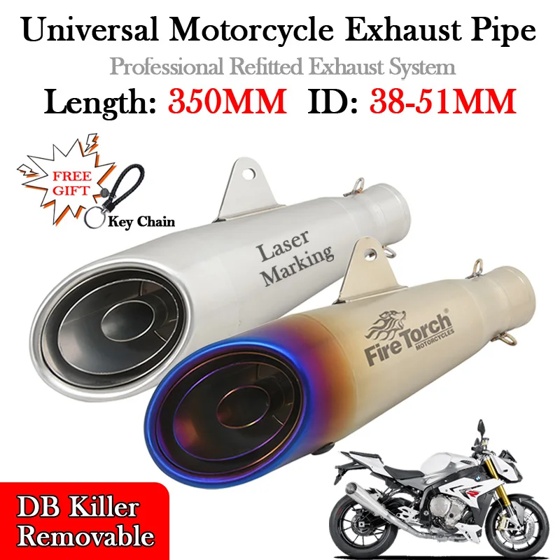 

NEW Universal Motorcycle Exhaust Pipe Modify 51MM Muffler DB Killer Escape Moto Echappement Tube For R1 TNT125 DUKE 790 890 Z900