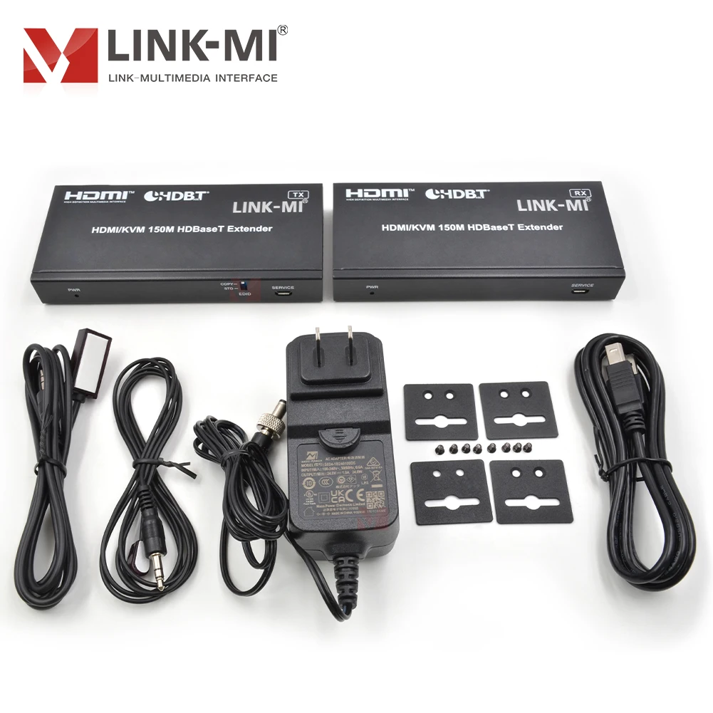 Удлинитель HDMI 4K при 60 Гц, 150 м/492 фута, 18 Гбит/с, USB KVM IR PoC HDCP2.2 Over Single CAT6, для коммерческого использования