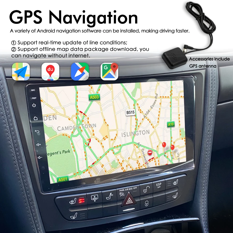 128GB Android 13 Ai Voice Carplay für Mercedes Benz W211 E300 2013-2017 GPS Navigation Multimedia Video Player Autoradio Stereo