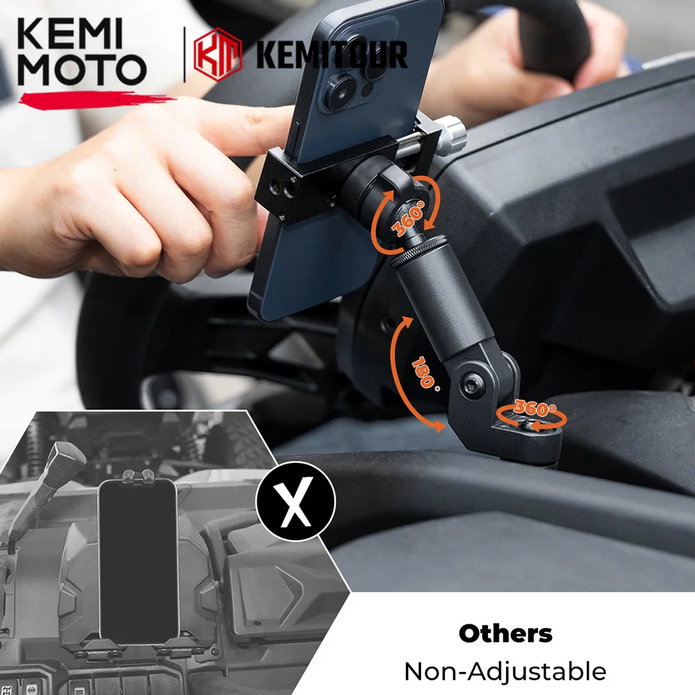 

360° Rotatable Phone Bracket Holder No Drill For Can-am Maverick X3 Max R RR 4x4 XMR XDS XRC XRS DS RS Turbo DPS 900 HO 2/4 Door