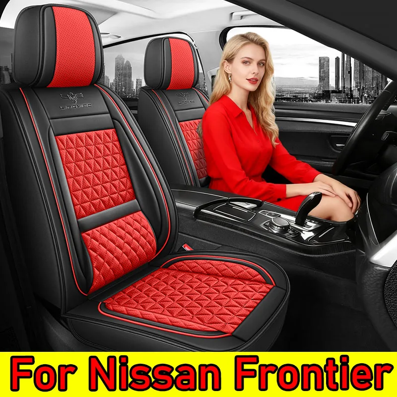 لنيسان فرونتير غطاء مقعد السيارة مقاوم للماء ومقاوم للاهتراء الراقية الجلود الاصطناعية مجموعة كاملة 5 مقاعد مقعد التفاف كامل