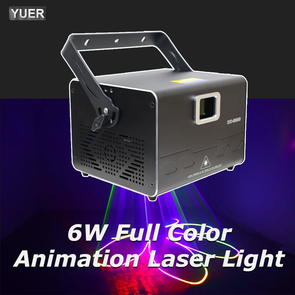 NEW Mold ILDA 6W RGB Laser Light Animation Beam Scanner Stage Laser Projector DJ Disco Bar Club Party Dance Wedding Effect Show