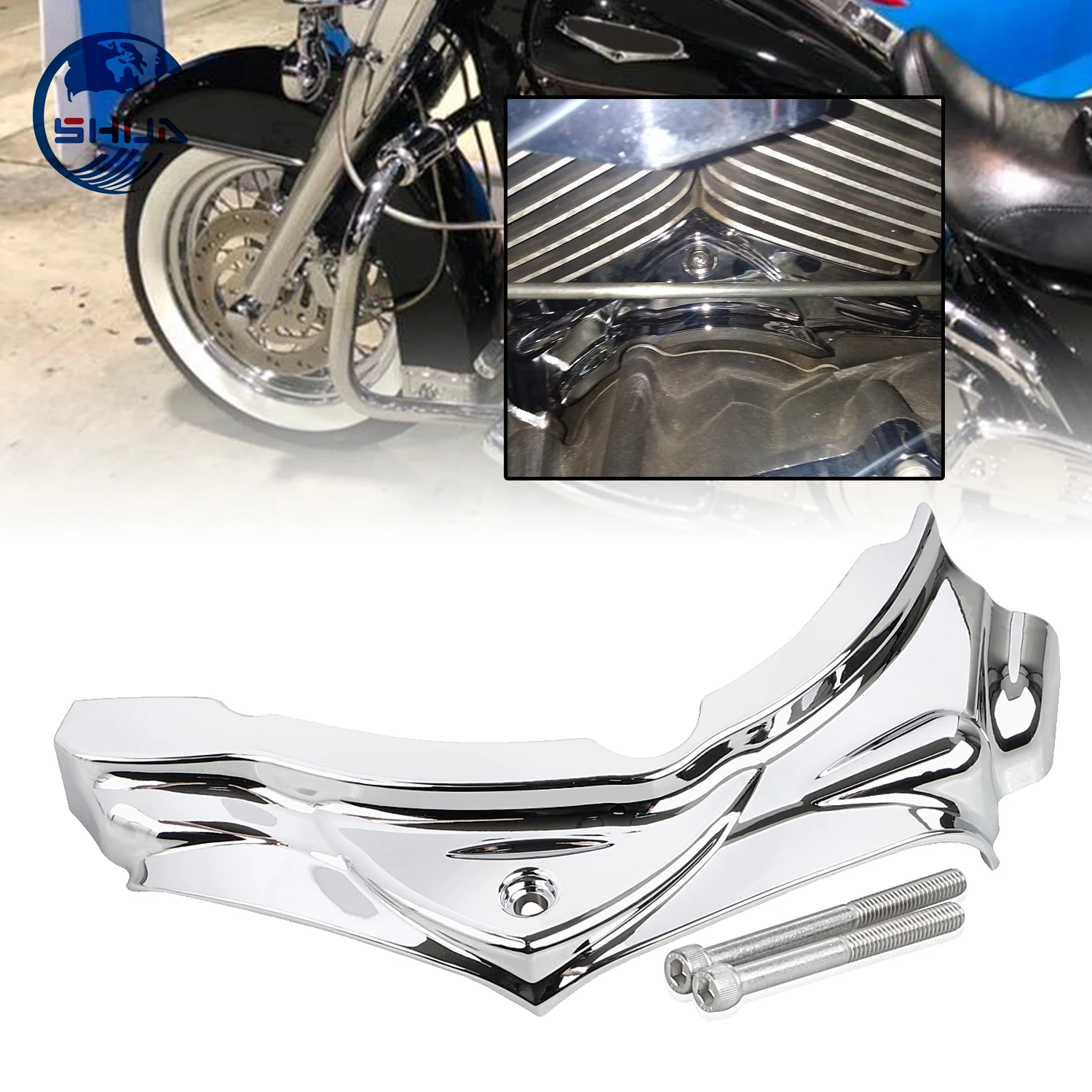 Chrome Motorcycle Cylinder Base Side Cover for Harley Heritage Softail 2000-2017 Classic FLSTC FXSTC FLSTN Fat Boy Breakout