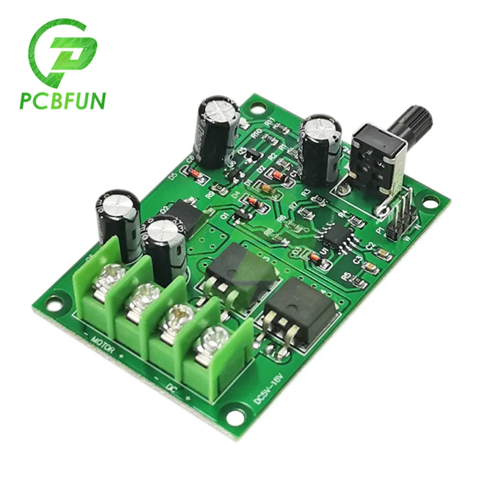 DC5-18V 15A DC Motor Speed Controller High Power PWM Permanent Magnet Small Motor Induction Speed Control Board for DIY