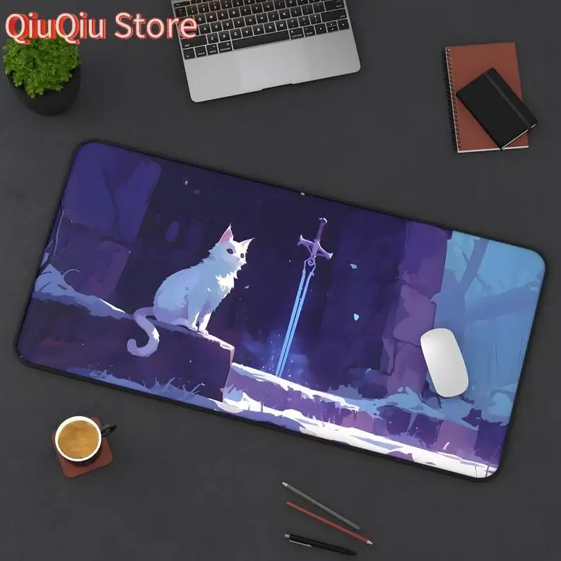 

Cute Cat Mouse Pad | Kawaii Anime Desk Mat XL | Adorable Gaming Mouse Pad | Cute Desk Decor | Cat Lover Gift | Kawaii Office Acc