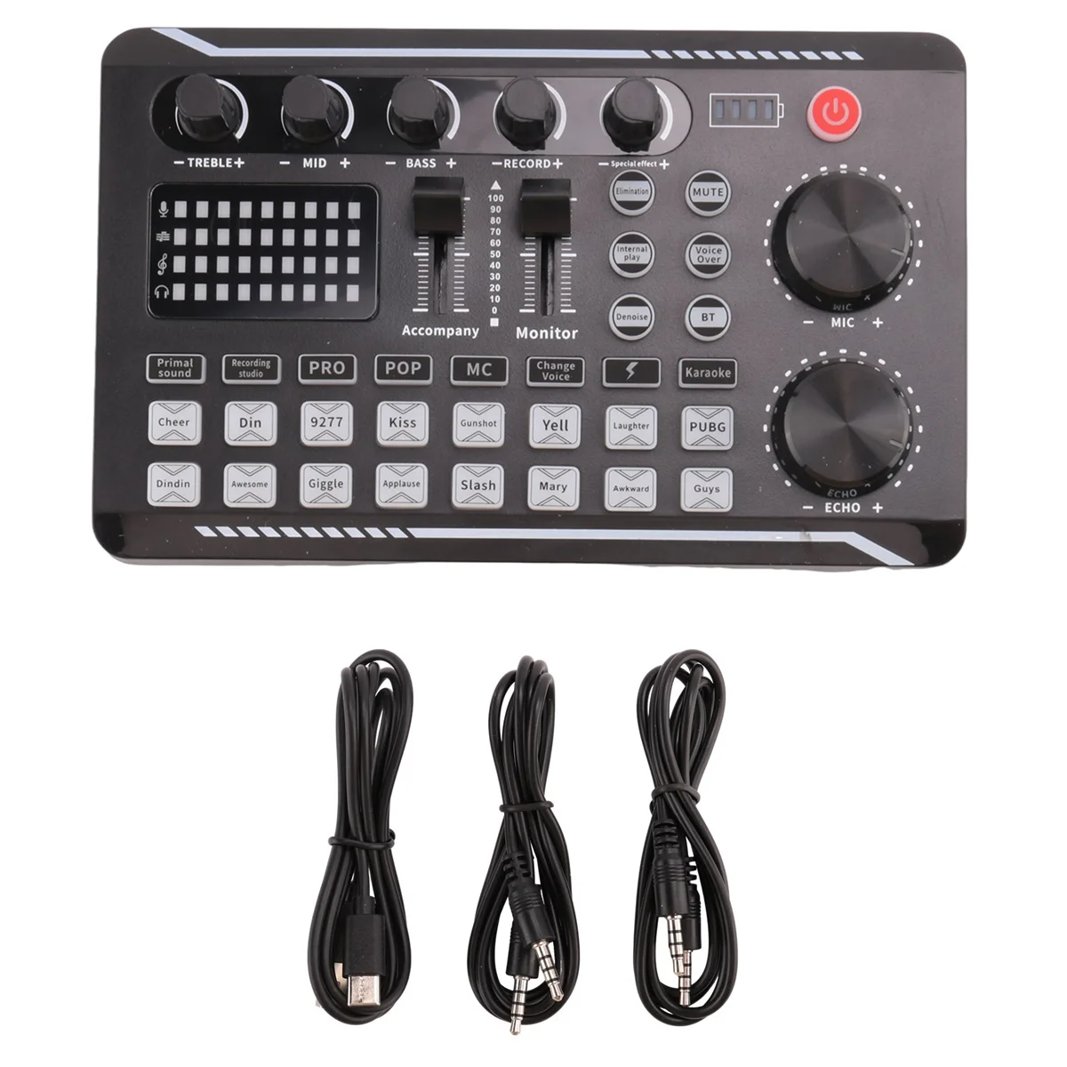 خلاط صوت موثوق به، بطاقة صوت حية وواجهة صوتية مع تأثيرات خلاط DJ ومبدل الصوت، استوديو إنتاج البودكاست-ABDQ