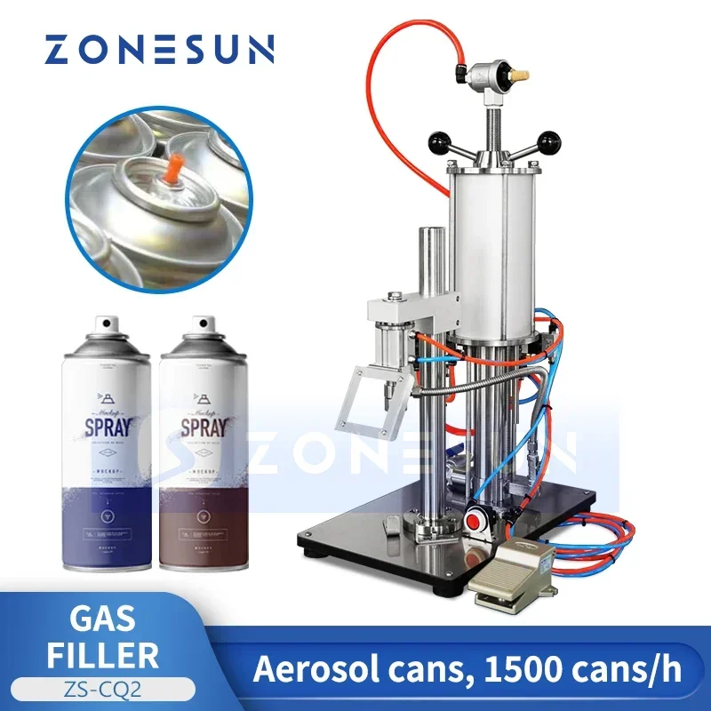 Zonesun Aerosol Can Gas Filler Aerosol Gas Filling Machine Spray Paint Refill Machine Spray Can Filling Equipment ZS-CQ2