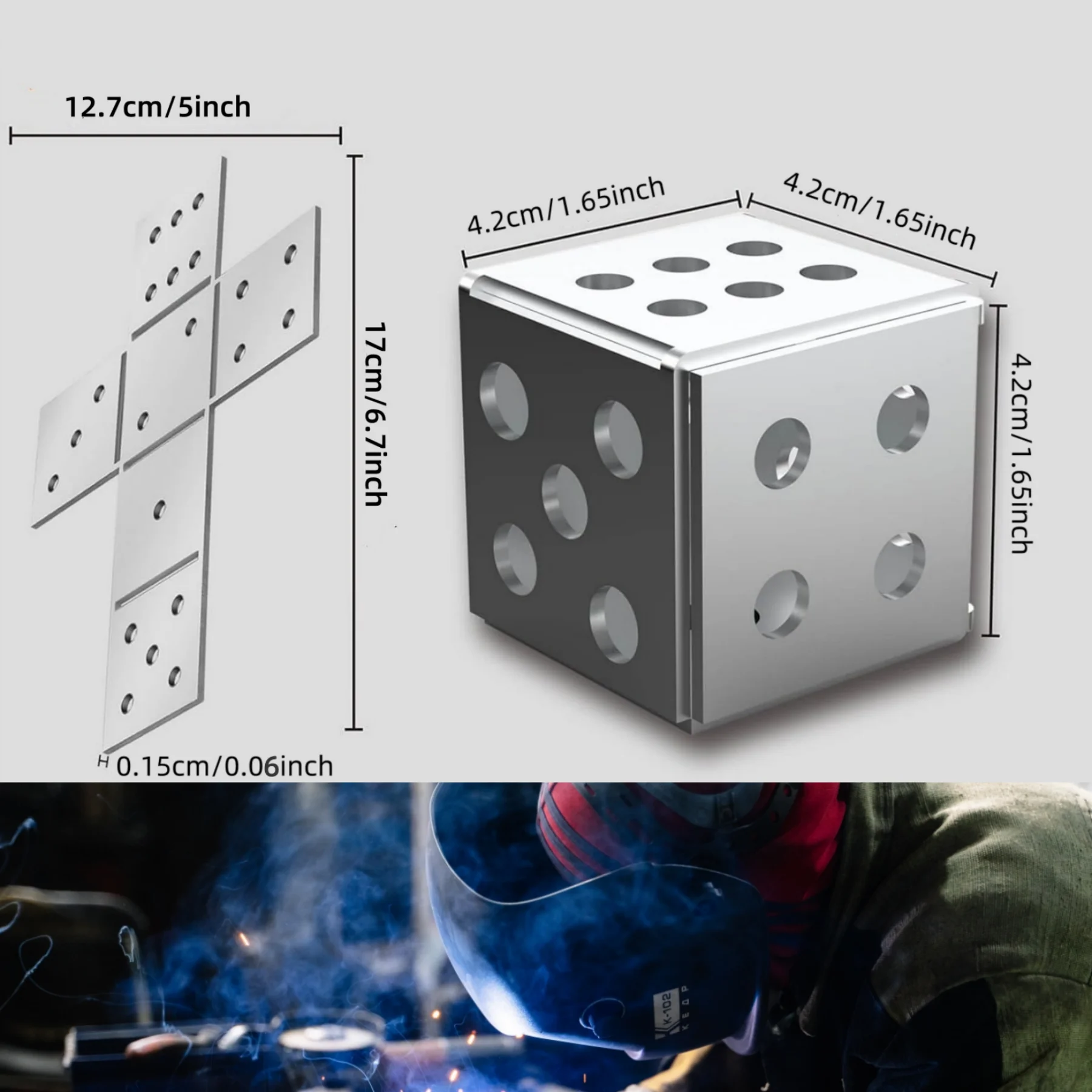 1pc Welding Tool Kit Dice Welding Sample Stainless Steel Welding Board DIY Cube TIG MIG Gas Arc Welding Practice Supplies