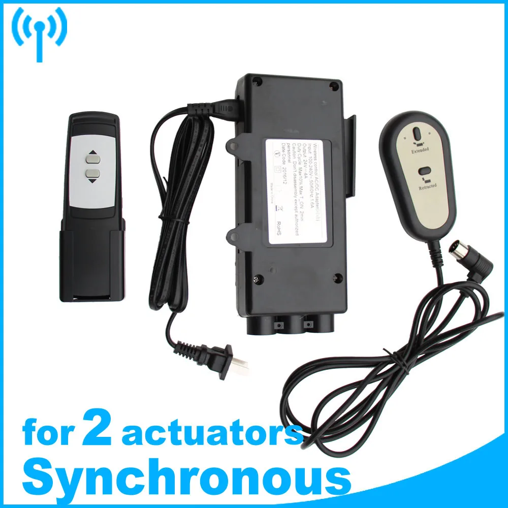 

Input AC 100-240V For two Linear actuators DC 24V switch power supply Manual Synchronous Wireless remote Motor controller kit